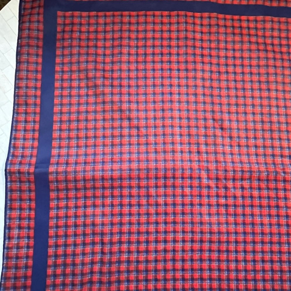 Robinson Golluber Large Red and Blue Plaid Scarf - Picture 6 of 8